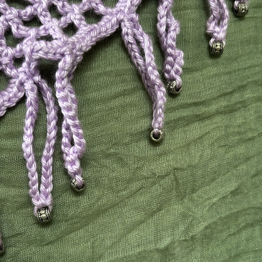 Handmade by Me Lavender Crochet Halter Top with Beads Size B Cup - Picture 2 of 3